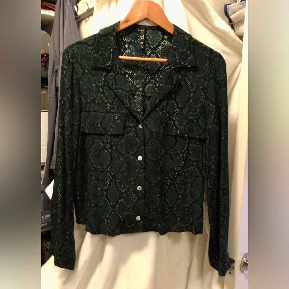 Zara button down long sleeve blouse